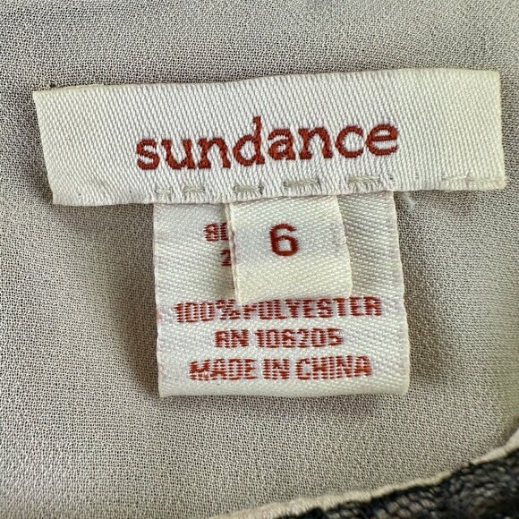 Sundance Catalog Dress Women's Size 6 Velvet Burnout Beige Silk Champagne Dreams - Picture 9 of 16